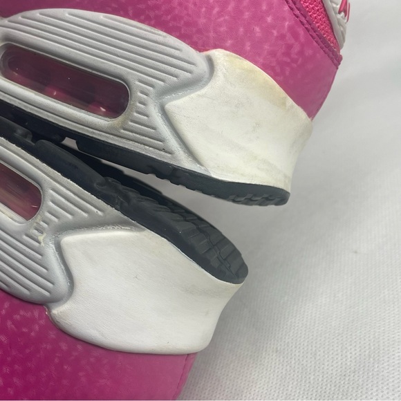 Nike Air Max 90 ‘13 GS Sneakers Youth US 5Y Textured Leather Elephant Pink White - Picture 10 of 16